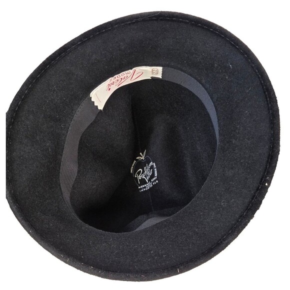 J.M. Fields Vintage Black Velour Peach Bloom Hat Women’s w/ Original Box 7½ 1950